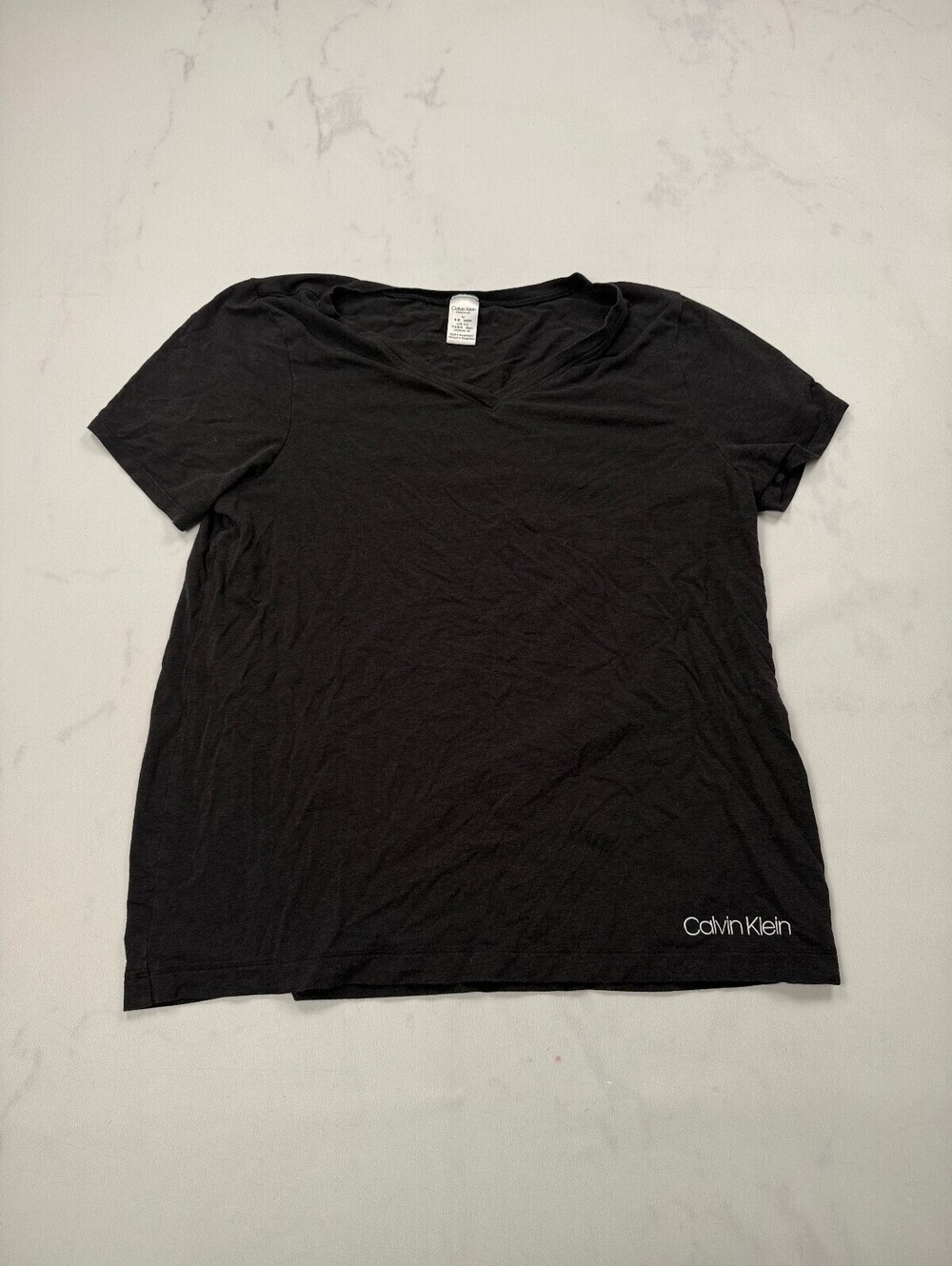 Calvin Klein Sleepwear T Shirt Black Modern Classic Style - Womens M